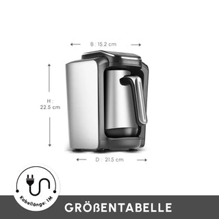 Karaca Hatir Neo Inox Türkischer Kaffeekocher mit Edelstahl-Kanne