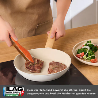 Karaca Swiss Crystal Almond Cream Induktionsfähiges 7-teiliges Töpfe-Set