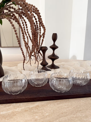 2er doppelwändige Lines Dip Set aus Glas