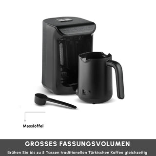 Karaca Hatir Köz Milky türkische Kaffeekocher Schwarz glänzend