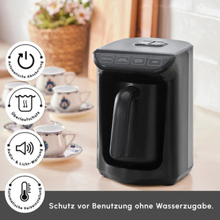 Karaca Hatir Köz Milky türkische Kaffeekocher Schwarz glänzend