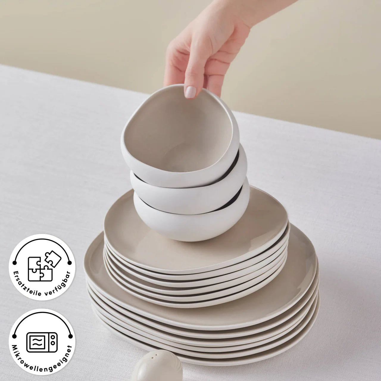 Karaca Cupid Beige Geschirrset 55 teilig Earth Collection – Emirtex Home