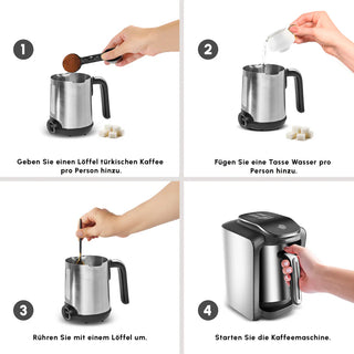 Karaca Hatir Neo Inox Türkischer Kaffeekocher mit Edelstahl-Kanne