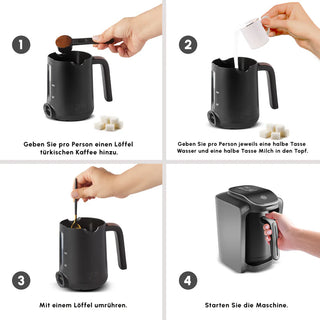 Karaca Hatır Neo Türkische Kaffeemaschine mit Milch – Space Grey