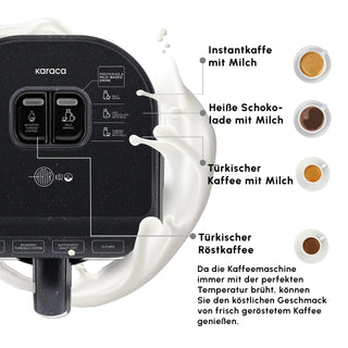 Karaca Hatir Köz Milky türkische Kaffeekocher Schwarz glänzend