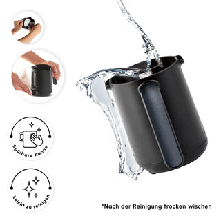 Karaca Hatir Köz Milky türkische Kaffeekocher Schwarz glänzend