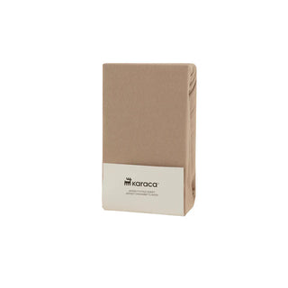 Karaca Home Jersey Spannbettlaken, 180x200+30 cm, Beige