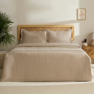 Manon Bettüberwurf Set, Doppelbett, Beige 230x240cm + 2(50x70) cm