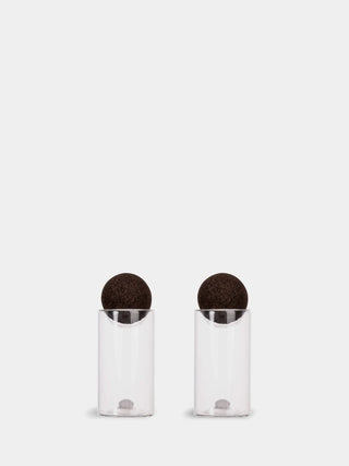 Mundgeblasene Salz- und Pfefferstreuer Nature mit Korkdeckel, 2er-Set