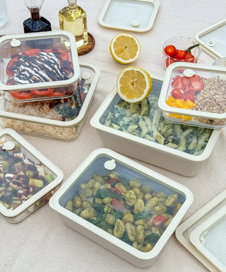 Glas Frischhaltedose Beige 820 ml Ceramic Rechteckig