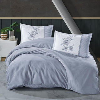 Suave Bettwäsche Set 4 tlg. 100% Baumwolle 200cm x 220cm Hellblau V-1