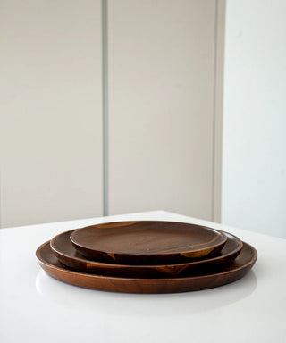 Plain Tablett aus Akazienholz rund 28cm