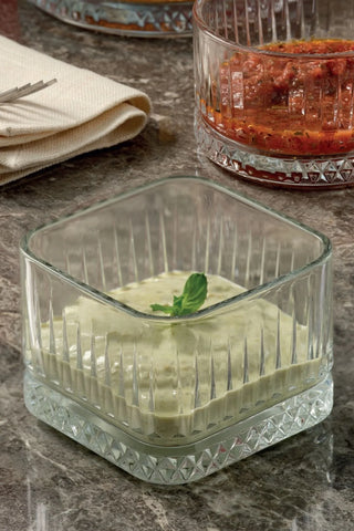 Pasabahce Elysia Glas Schale eckig 4er Set