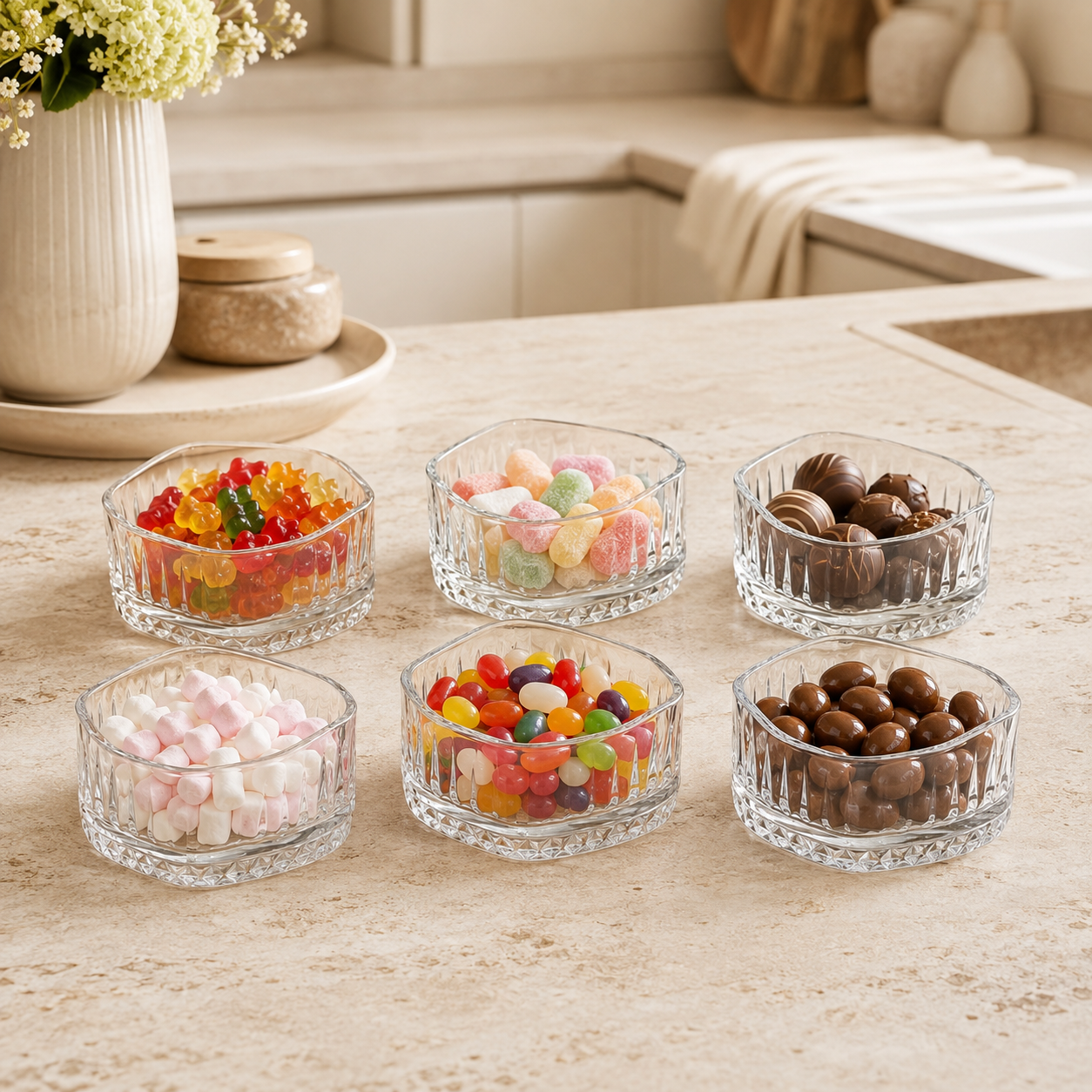 Wave Lines 6er Glas Schälchen – Emirtex Home