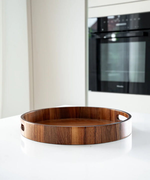 Terra Tablett aus Akazienholz rund 35cm