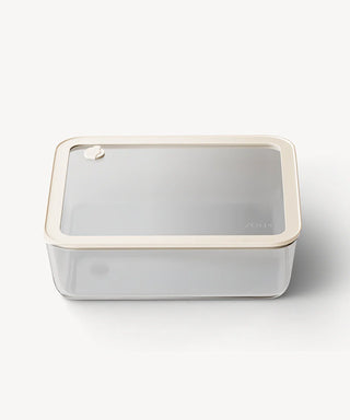 Glas Frischhaltedose Beige 2650ml Transparent Rechteckig