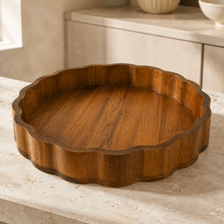 Akazienholz Stripe Tablett 25cm