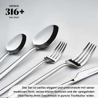 Karaca Stark 84 teilig 12 Personen 316+ Premium-Besteck-Set
