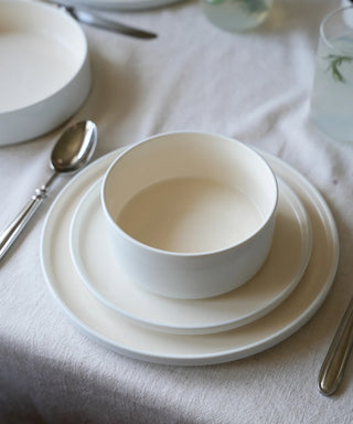 Noa Weiß-Beige Geschirrset – 24-teilig