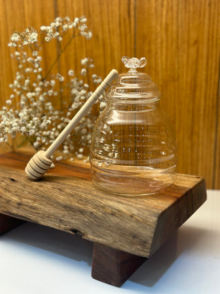 Honigtopf mit Deckel Holzlöffel 40cl