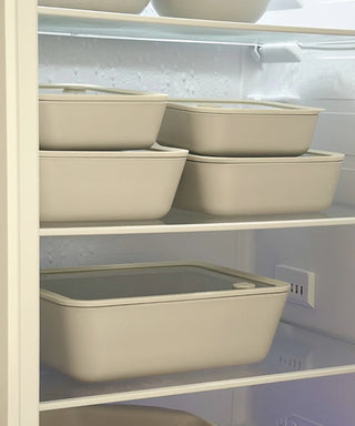 Glas Frischhaltedose Beige 1550 ml Ceramic Rechteckig