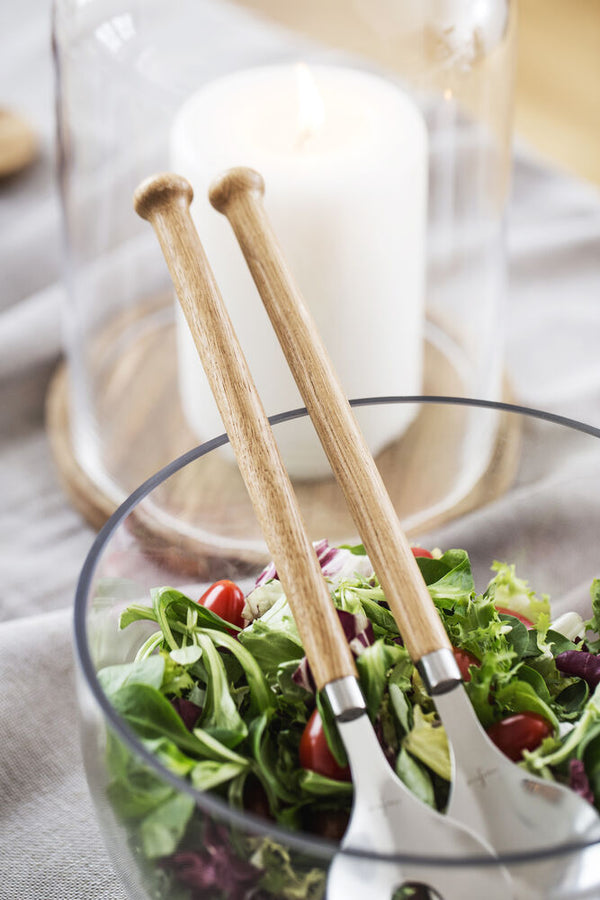Nature Salatbesteck mit Holzgriffen 2er-Set