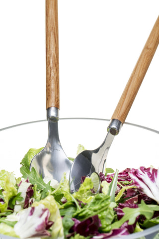 Nature Salatbesteck mit Holzgriffen 2er-Set