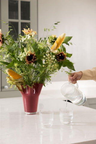 Viva Vase groß aus mundgeblasenem Glas – Bordeaux