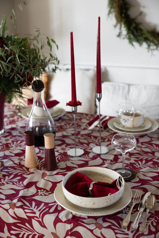 Edith Serviette 45x45 cm 2er-Pack Weinrot