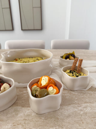 Nordic Beige 6er Schälchen Set-glänzend