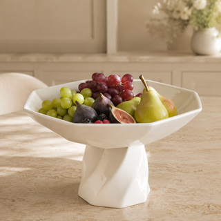 Obstschale Beige auf Fuß 26,5cm