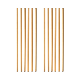 Edelstahl Trinkhalm 12er Set Gold 21,5 cm gerade