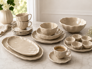 Angles Beige Komplett-Set Beige – 48-teilig für 6 Personen