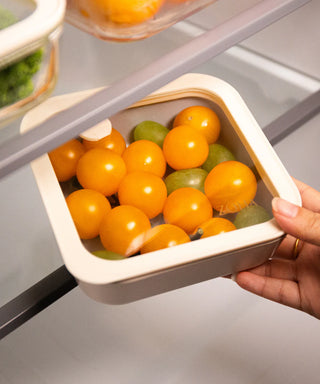 Glas Frischhaltedose Beige 1940ml Ceramic Quadratisch