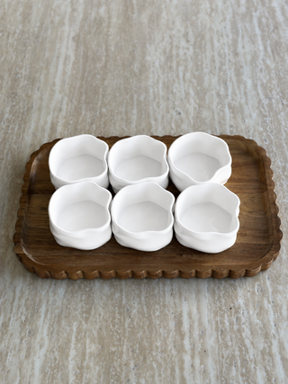 6er Nordic Müsli Schalen Set mit Platte I Weiß