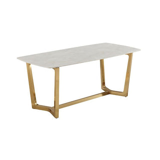 Esstisch Bari 180x90x76cm Steinplatte in Marmoroptik