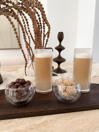 2er doppelwändige Dip Set aus Glas