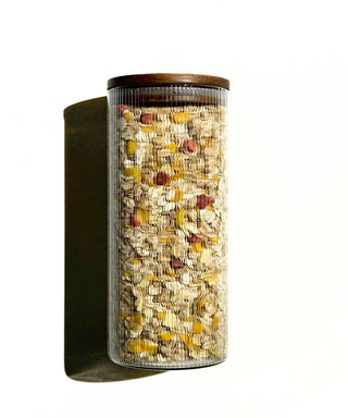 2er Vorratsgläser Stripe Akaziendeckel 1500 ml