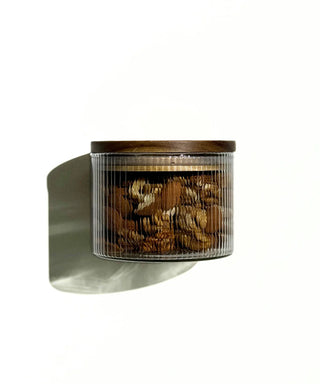 2er Vorratsgläser Stripe Akaziendeckel 450 ml