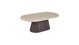 Desio Couchtisch Braun Travertin | 130X70X45 CM