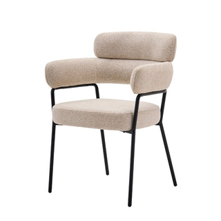 Vivente Arezzo Esszimmerstuhl Schwarz - Creme Stoff