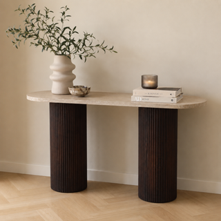 Paterno Konsole Travertin Braun | 150X40X78 CM
