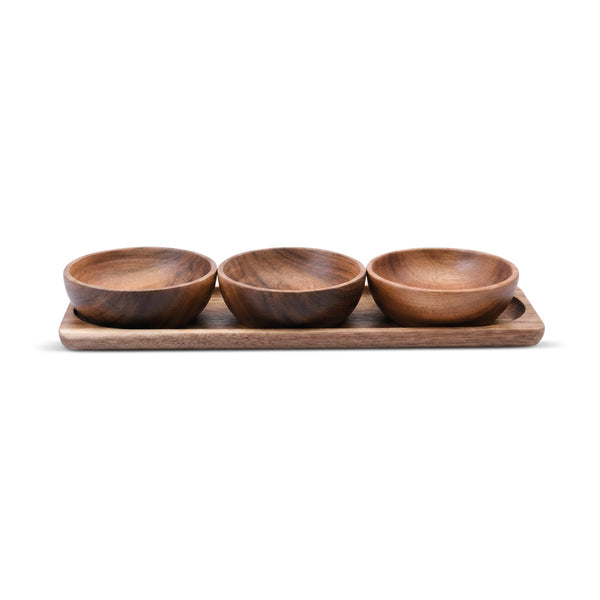 Akazienholz-Schalen-Set – 4-teilig