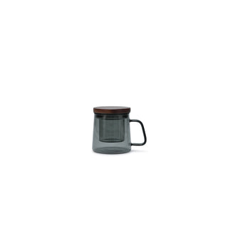 Tasse Luma grau 37cl mit Glasfilter und Deckel