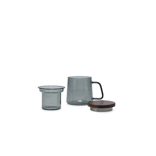 Tasse Luma grau 37cl mit Glasfilter und Deckel