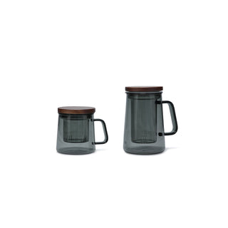 Tasse Luma grau 37cl mit Glasfilter und Deckel