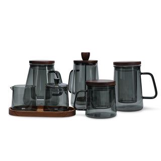 Milchkanne und Zuckerdose 23cl grau Luma