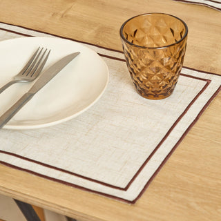 Platzset Beige mit dunkelbrauner Naht Tabletop