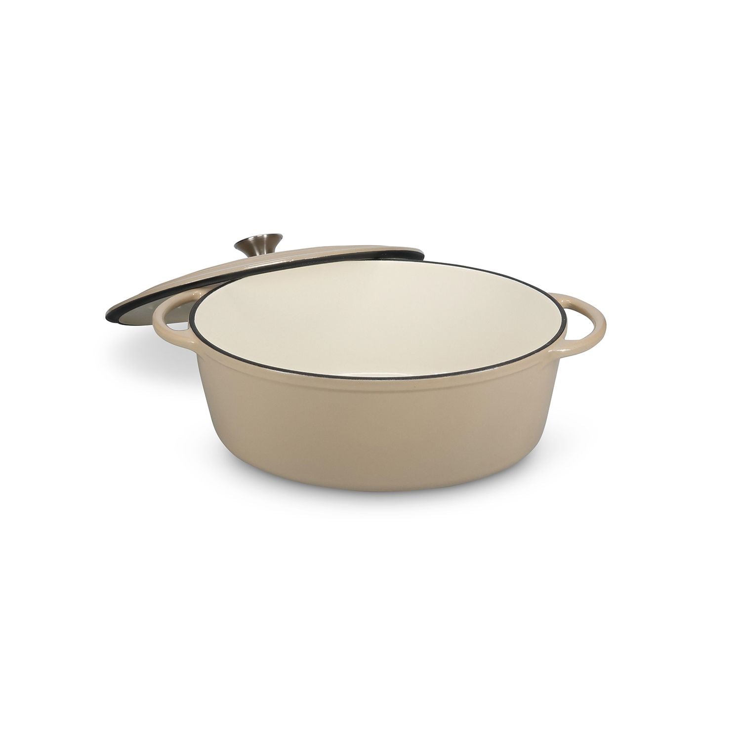 Gusseisen Kochtopf Ferno beige oval 41x26cm – Emirtex Home