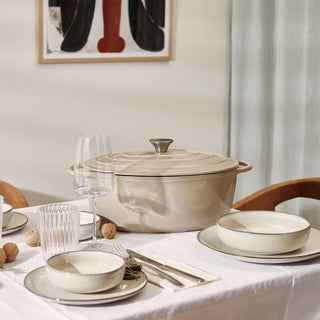 Gusseisen Kochtopf Ferno beige oval 41x26cm